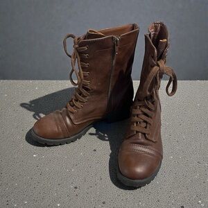 Arizona Jean Company Brown Lace-Up Combat Boots